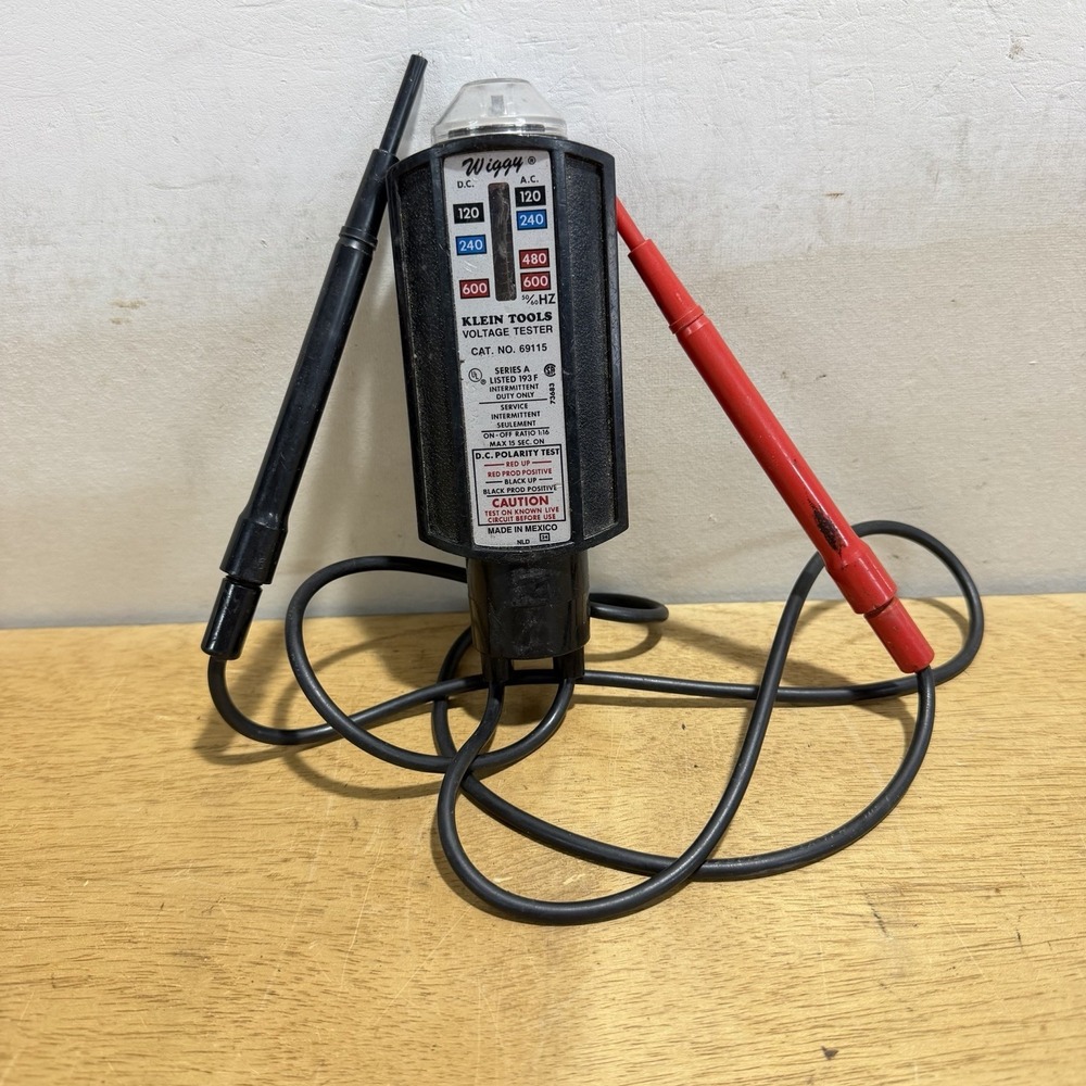Klein Tools WIGGY DC AC Voltage Tester 69115 Analog 120-600V Range Handheld
